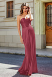 Lace Up Back Fitted Strapless Satin Mermaid Formal Evening Gown Prom Party Dress