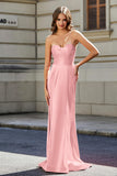 Lace Up Back Fitted Strapless Satin Mermaid Formal Evening Gown Prom Party Dress