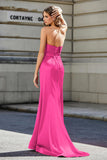 Lace Up Back Fitted Strapless Satin Mermaid Formal Evening Gown Prom Party Dress