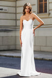 Lace Up Back Fitted Strapless Satin Mermaid Formal Evening Gown Prom Party Dress