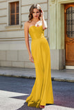 Lace Up Back Fitted Strapless Satin Mermaid Formal Evening Gown Prom Party Dress