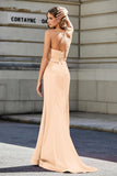Lace Up Back Fitted Strapless Satin Mermaid Formal Evening Gown Prom Party Dress