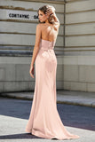 Lace Up Back Fitted Strapless Satin Mermaid Formal Evening Gown Prom Party Dress