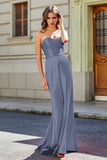 Lace Up Back Fitted Strapless Satin Mermaid Formal Evening Gown Prom Party Dress