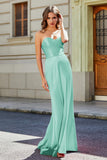 Lace Up Back Fitted Strapless Satin Mermaid Formal Evening Gown Prom Party Dress