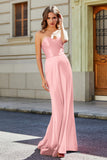 Lace Up Back Fitted Strapless Satin Mermaid Formal Evening Gown Prom Party Dress