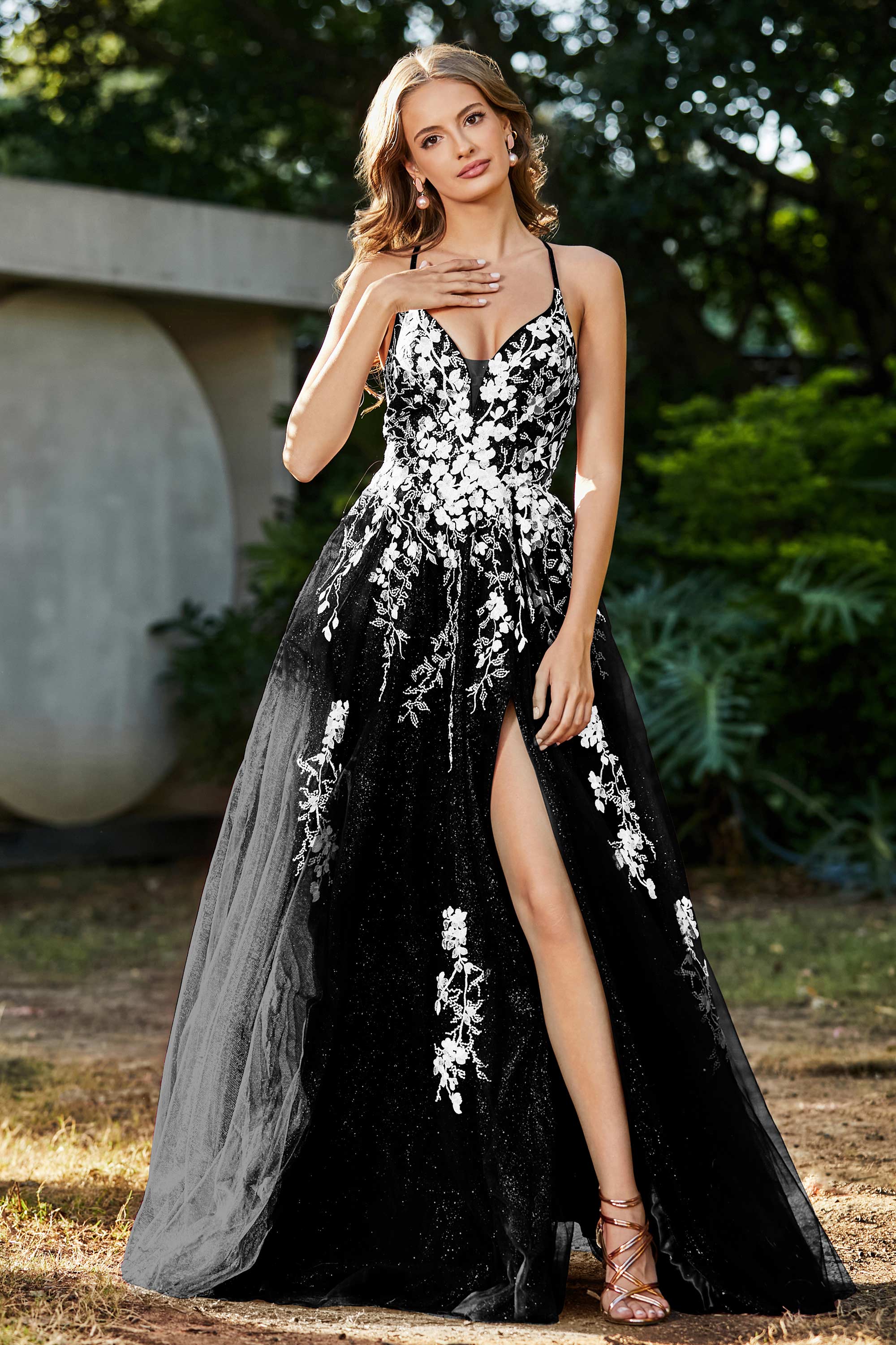 Spaghetti Straps Tulle Maxi Prom Party Ball Dress Formal Evening Gowns
