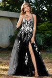 Spaghetti Straps Tulle Maxi Prom Party Ball Dress Formal Evening Gowns