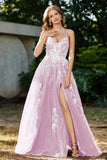 Spaghetti Straps Tulle Maxi Prom Party Ball Dress Formal Evening Gowns