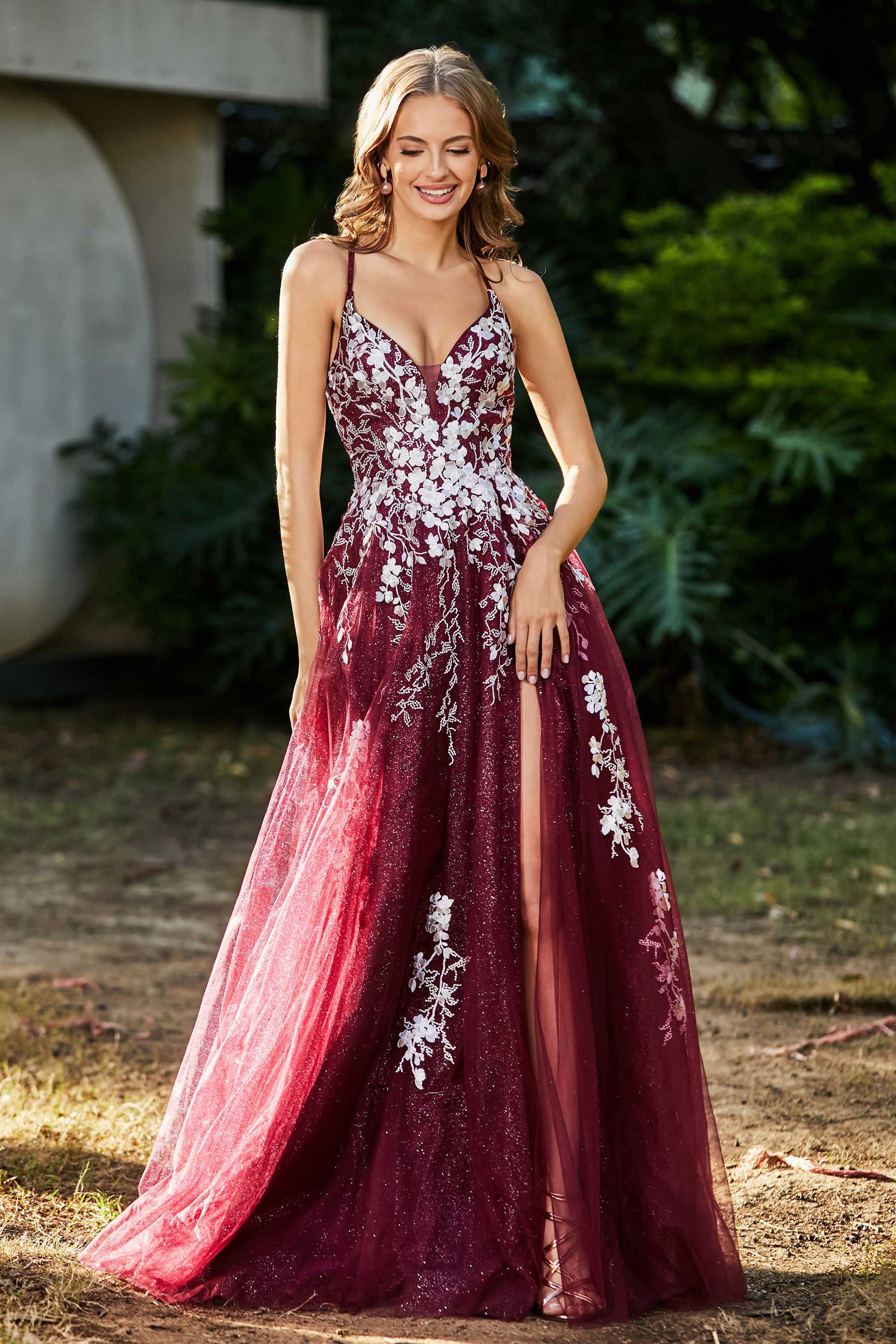 Spaghetti Straps Tulle Maxi Prom Party Ball Dress Formal Evening Gowns