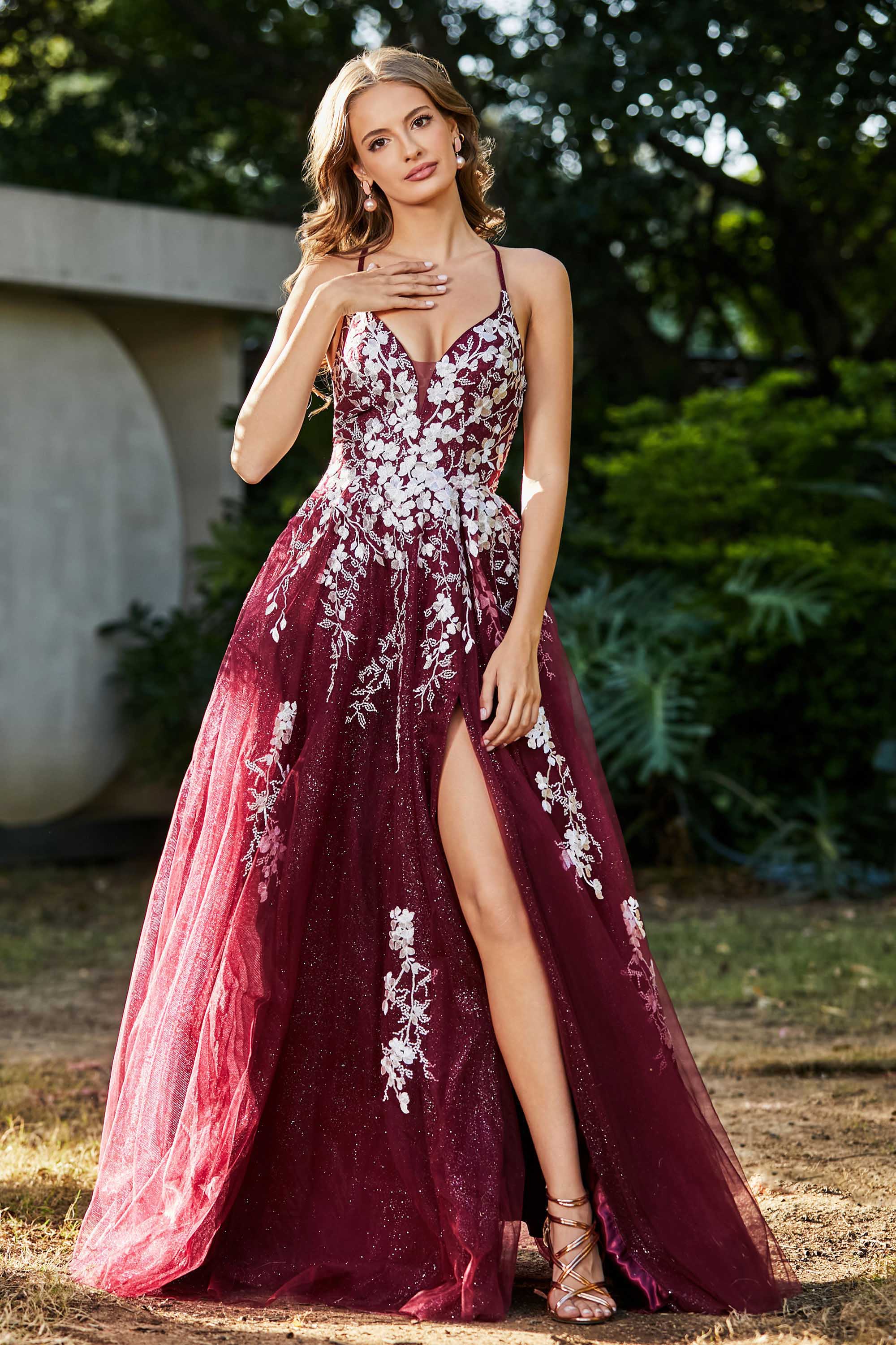 Spaghetti Straps Tulle Maxi Prom Party Ball Dress Formal Evening Gowns