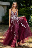 Spaghetti Straps Tulle Maxi Prom Party Ball Dress Formal Evening Gowns