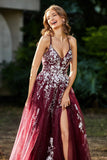 Spaghetti Straps Tulle Maxi Prom Party Ball Dress Formal Evening Gowns