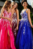 Spaghetti Straps Tulle Maxi Prom Party Ball Dress Formal Evening Gowns