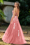 Spaghetti Straps Tulle Maxi Prom Party Ball Dress Formal Evening Gowns