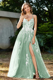 Spaghetti Straps Tulle Maxi Prom Party Ball Dress Formal Evening Gowns