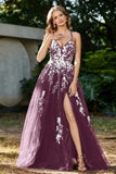 Spaghetti Straps Tulle Maxi Prom Party Ball Dress Formal Evening Gowns