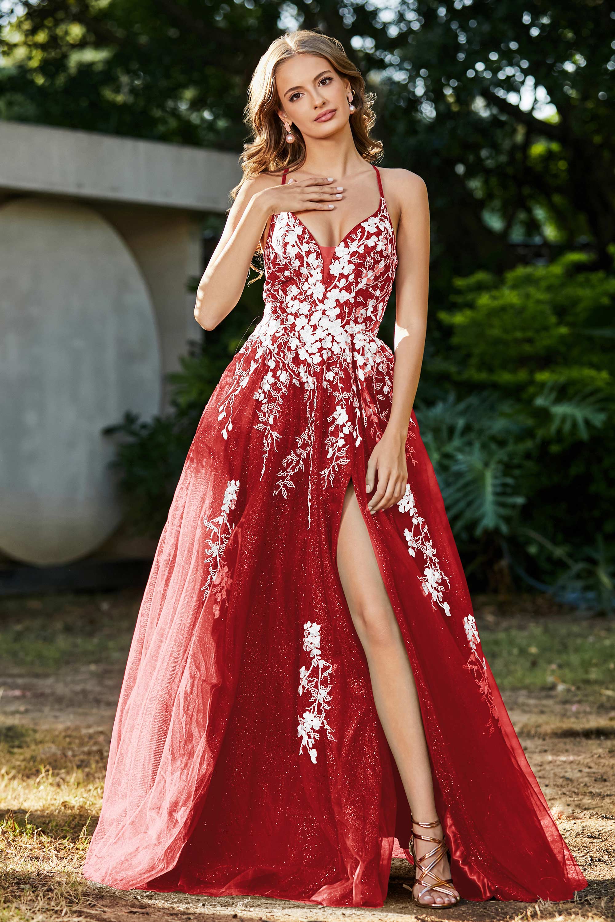 Spaghetti Straps Tulle Maxi Prom Party Ball Dress Formal Evening Gowns