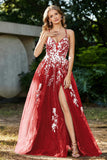 Spaghetti Straps Tulle Maxi Prom Party Ball Dress Formal Evening Gowns
