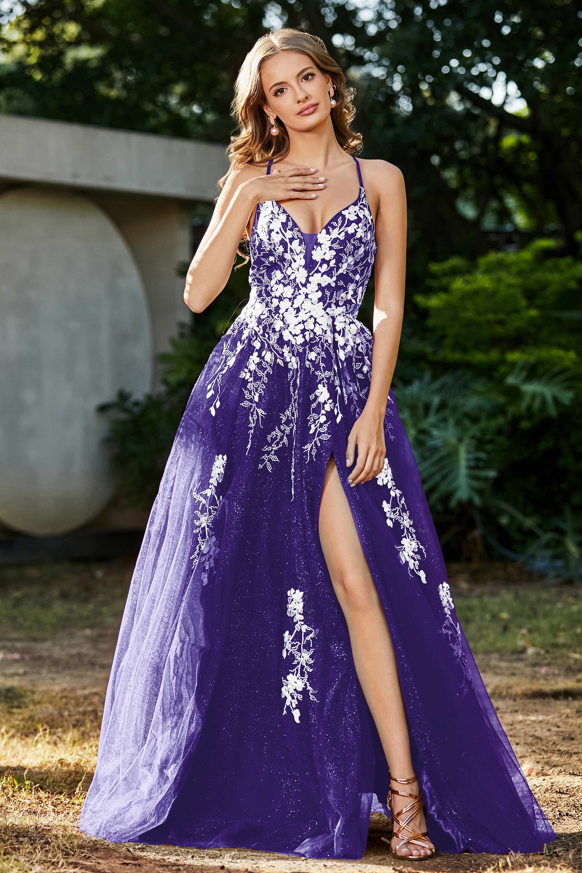Spaghetti Straps Tulle Maxi Prom Party Ball Dress Formal Evening Gowns
