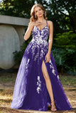 Spaghetti Straps Tulle Maxi Prom Party Ball Dress Formal Evening Gowns
