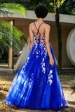 Spaghetti Straps Tulle Maxi Prom Party Ball Dress Formal Evening Gowns