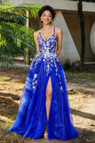 Spaghetti Straps Tulle Maxi Prom Party Ball Dress Formal Evening Gowns