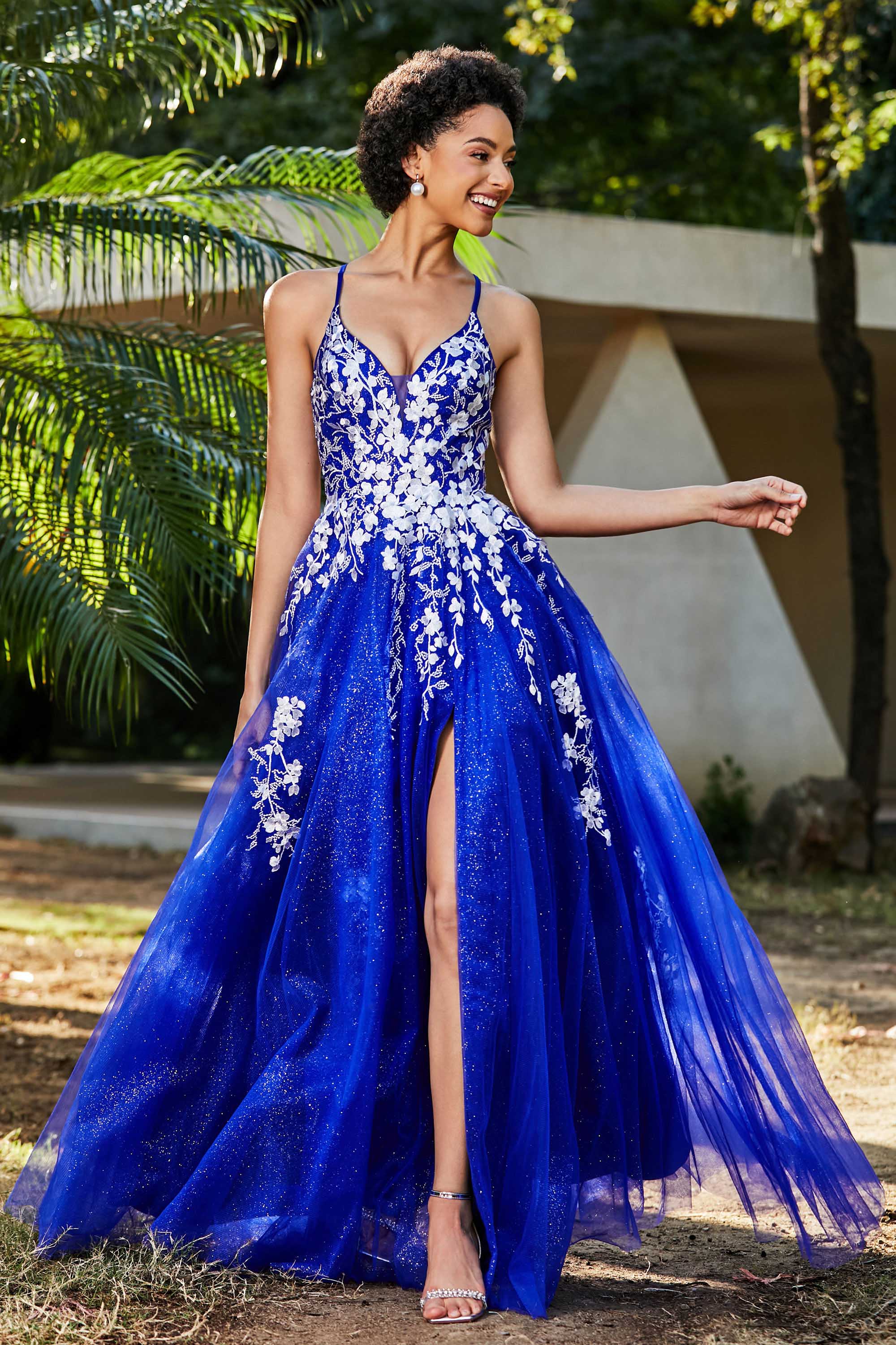 Spaghetti Straps Tulle Maxi Prom Party Ball Dress Formal Evening Gowns