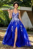 Spaghetti Straps Tulle Maxi Prom Party Ball Dress Formal Evening Gowns