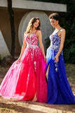 Spaghetti Straps Tulle Maxi Prom Party Ball Dress Formal Evening Gowns