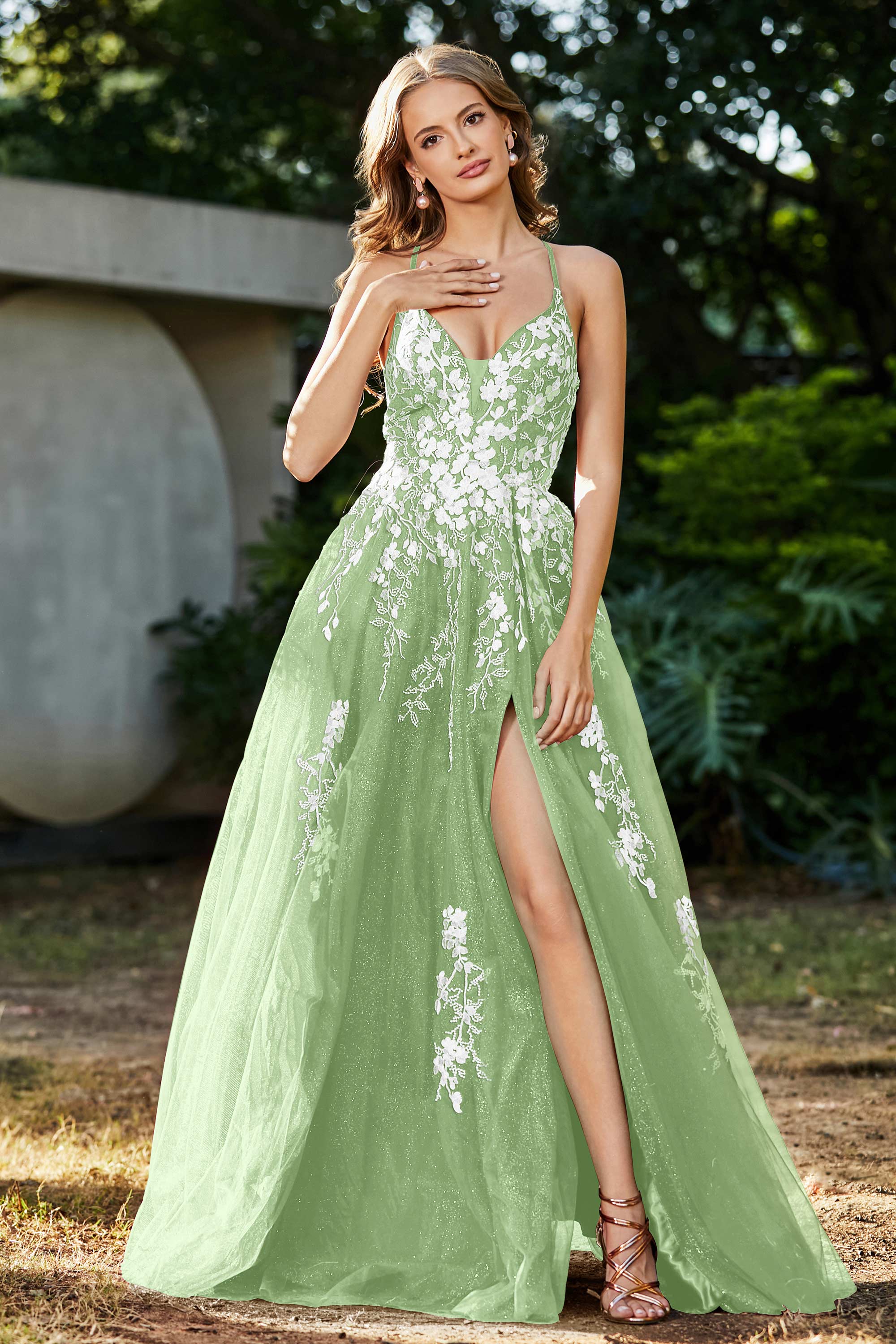 Spaghetti Straps Tulle Maxi Prom Party Ball Dress Formal Evening Gowns