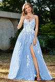 Spaghetti Straps Tulle Maxi Prom Party Ball Dress Formal Evening Gowns