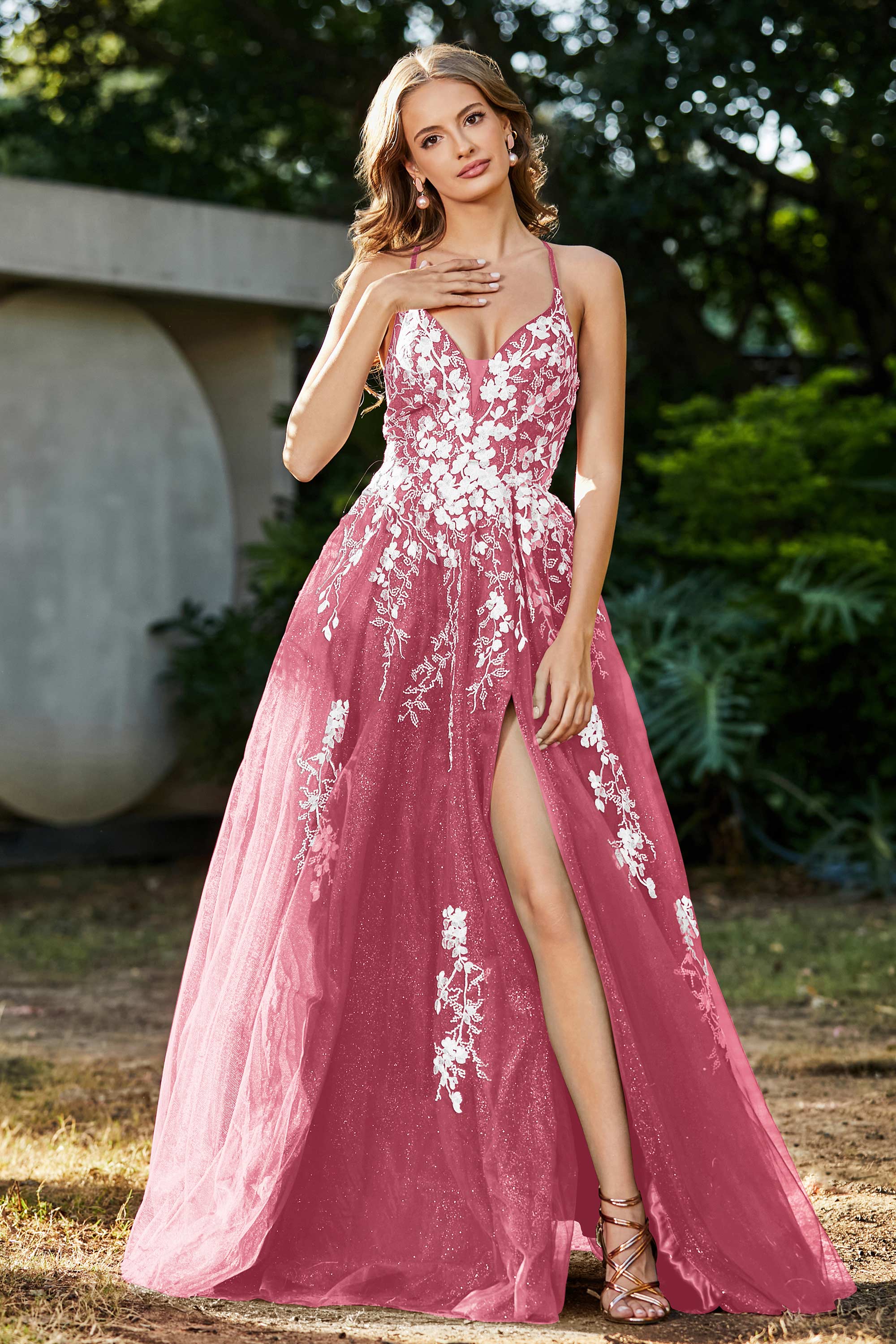 Spaghetti Straps Tulle Maxi Prom Party Ball Dress Formal Evening Gowns