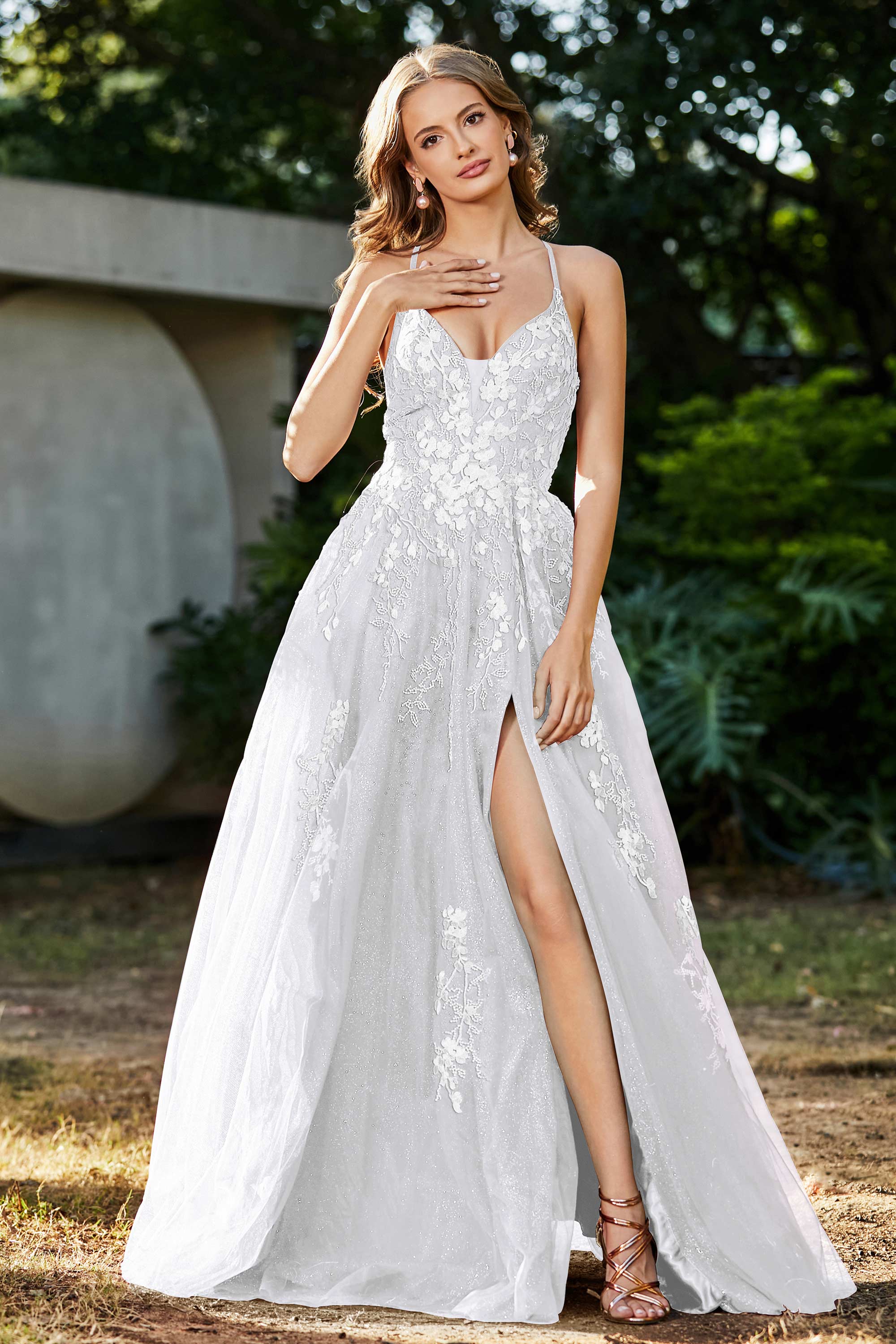 Spaghetti Straps Tulle Maxi Prom Party Ball Dress Formal Evening Gowns