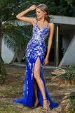 Lace Up Mermaid Tüll Maxi Formales Abendkleid Abschlussball Partykleider