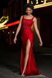 Beaded Top Sweep Train Long Jersey Mermaid Formal Evening Gown Prom Party Dresses