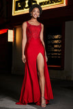 Beaded Top Sweep Train Long Jersey Mermaid Formal Evening Gown Prom Party Dresses