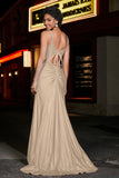Beaded Top Sweep Train Long Jersey Mermaid Formal Evening Gown Prom Party Dresses