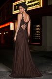 Beaded Top Sweep Train Long Jersey Mermaid Formal Evening Gown Prom Party Dresses