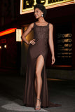 Beaded Top Sweep Train Long Jersey Mermaid Formal Evening Gown Prom Party Dresses