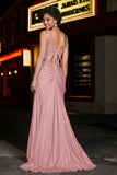 Beaded Top Sweep Train Long Jersey Mermaid Formal Evening Gown Prom Party Dresses