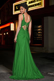 Beaded Top Sweep Train Long Jersey Mermaid Formal Evening Gown Prom Party Dresses