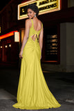 Beaded Top Sweep Train Long Jersey Mermaid Formal Evening Gown Prom Party Dresses