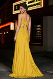 Beaded Top Sweep Train Long Jersey Mermaid Formal Evening Gown Prom Party Dresses