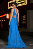 Beaded Top Sweep Train Long Jersey Mermaid Formal Evening Gown Prom Party Dresses