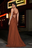 Beaded Top Sweep Train Long Jersey Mermaid Formal Evening Gown Prom Party Dresses