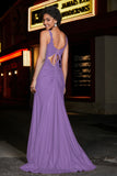 Beaded Top Sweep Train Long Jersey Mermaid Formal Evening Gown Prom Party Dresses