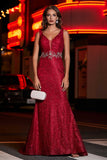 Lace Up Back Fitted Lace Formal Evening Gown Prom Party Dresses