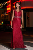 Lace Up Back Fitted Lace Formal Evening Gown Prom Party Dresses