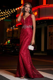 Lace Up Back Fitted Lace Formal Evening Gown Prom Party Dresses